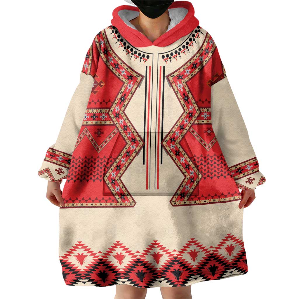 Folk Albanian Patterns Eagle Wearable Blanket Hoodie - Wonder Print Shop