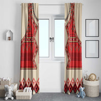 Folk Albanian Patterns Eagle Window Curtain - Wonder Print Shop