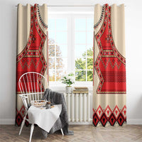 Folk Albanian Patterns Eagle Window Curtain - Wonder Print Shop