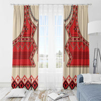 Folk Albanian Patterns Eagle Window Curtain - Wonder Print Shop