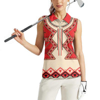 Folk Albanian Patterns Eagle Women Sleeveless Polo Shirt - Wonder Print Shop