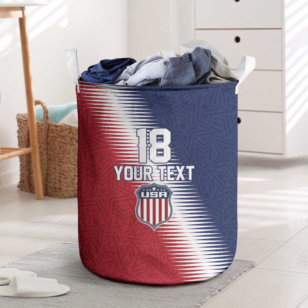 Custom USA Soccer Spirit Laundry Basket Abstract Stars Style - Wonder Print Shop