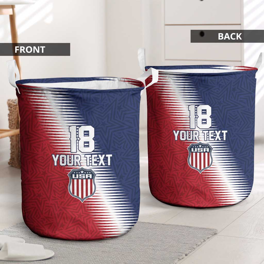 Custom USA Soccer Spirit Laundry Basket Abstract Stars Style - Wonder Print Shop