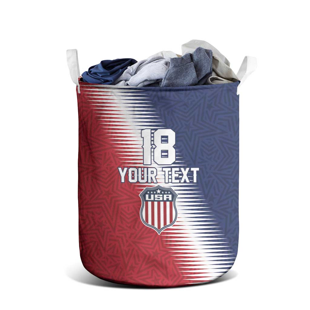 Custom USA Soccer Spirit Laundry Basket Abstract Stars Style - Wonder Print Shop