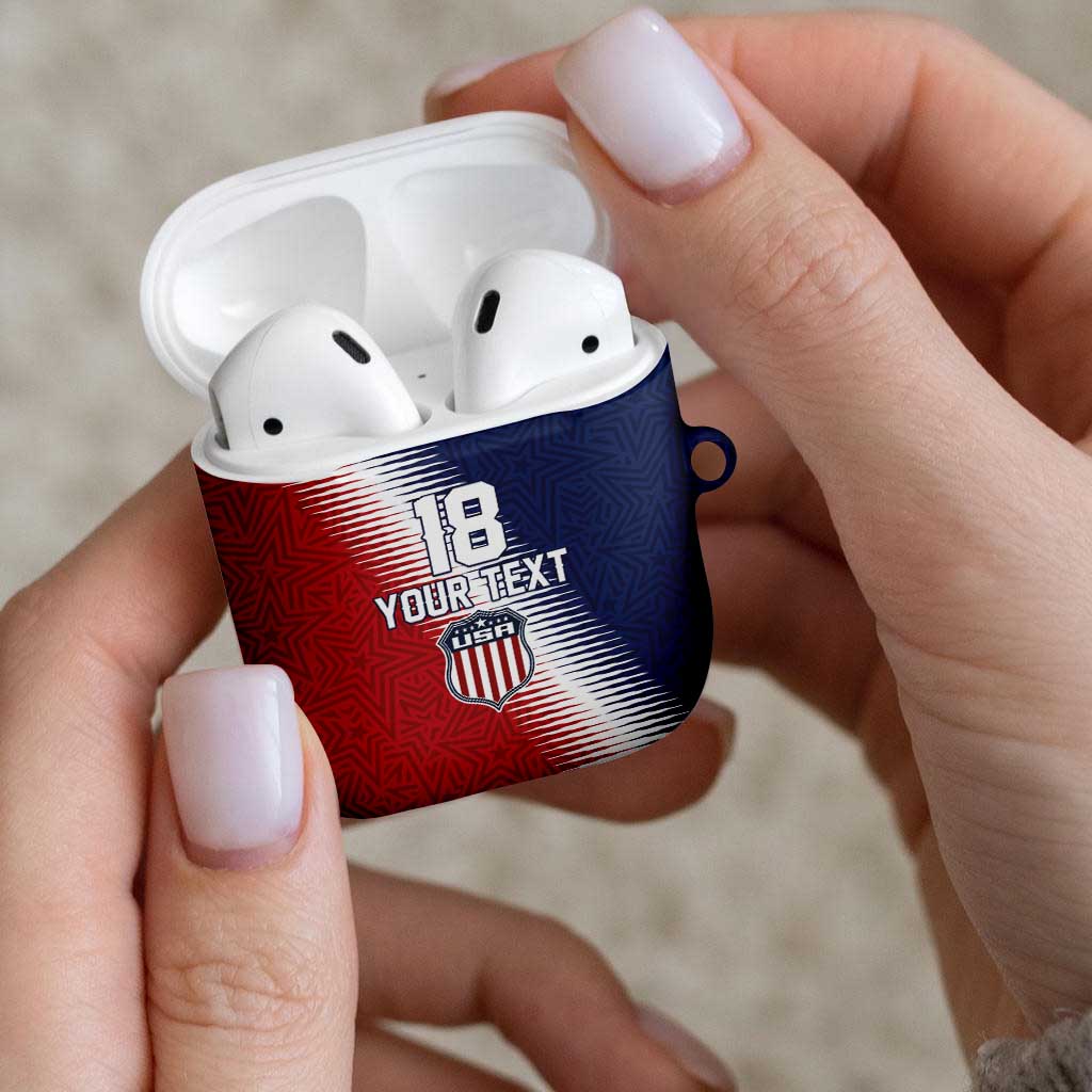 Custom USA Soccer Spirit AirPods Case Abstract Stars Style - Wonder Print Shop