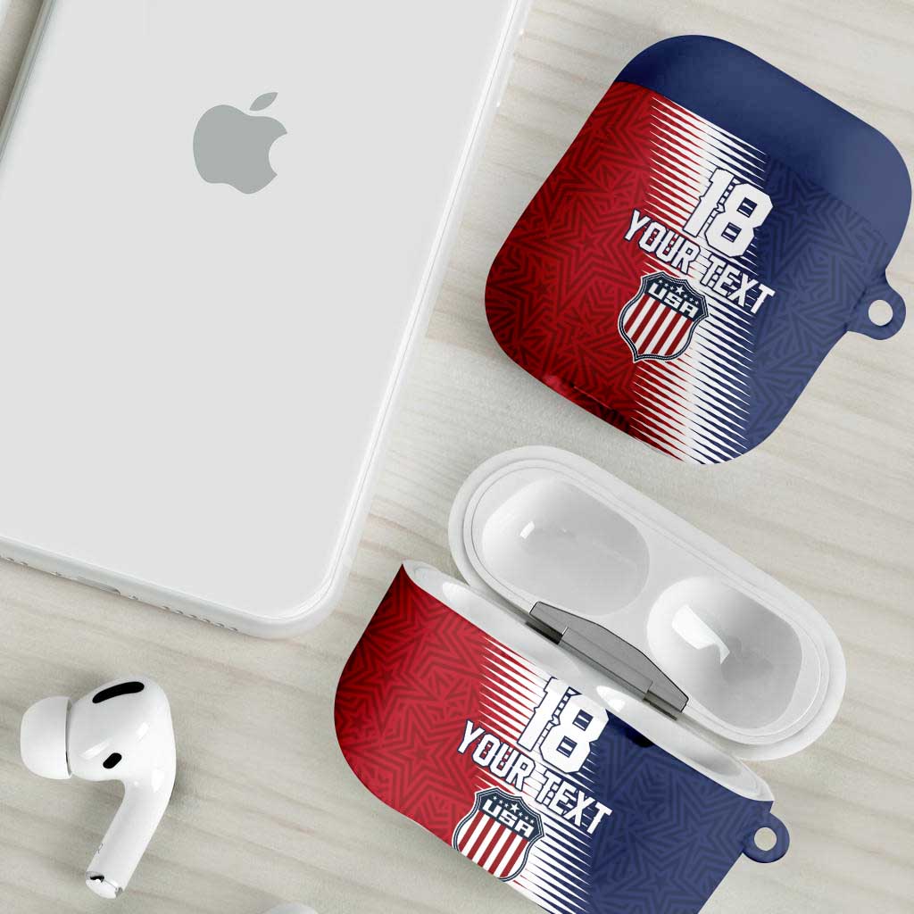 Custom USA Soccer Spirit AirPods Case Abstract Stars Style - Wonder Print Shop