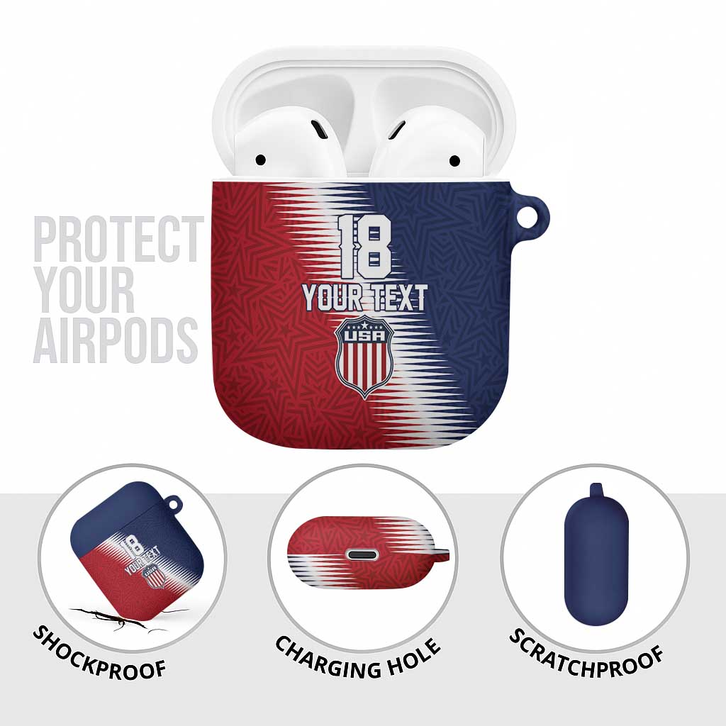 Custom USA Soccer Spirit AirPods Case Abstract Stars Style - Wonder Print Shop
