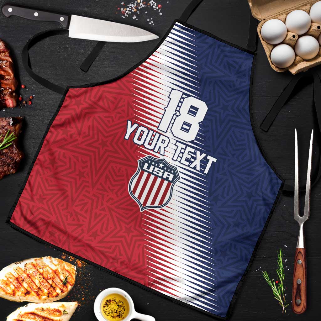 Custom USA Soccer Spirit Apron Abstract Stars Style - Wonder Print Shop