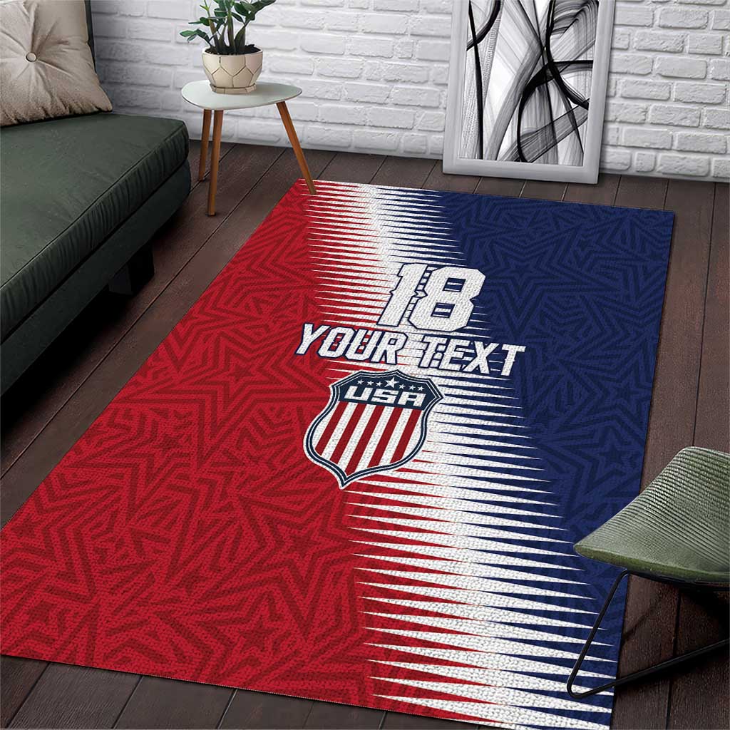 Custom USA Soccer Spirit Area Rug Abstract Stars Style - Wonder Print Shop
