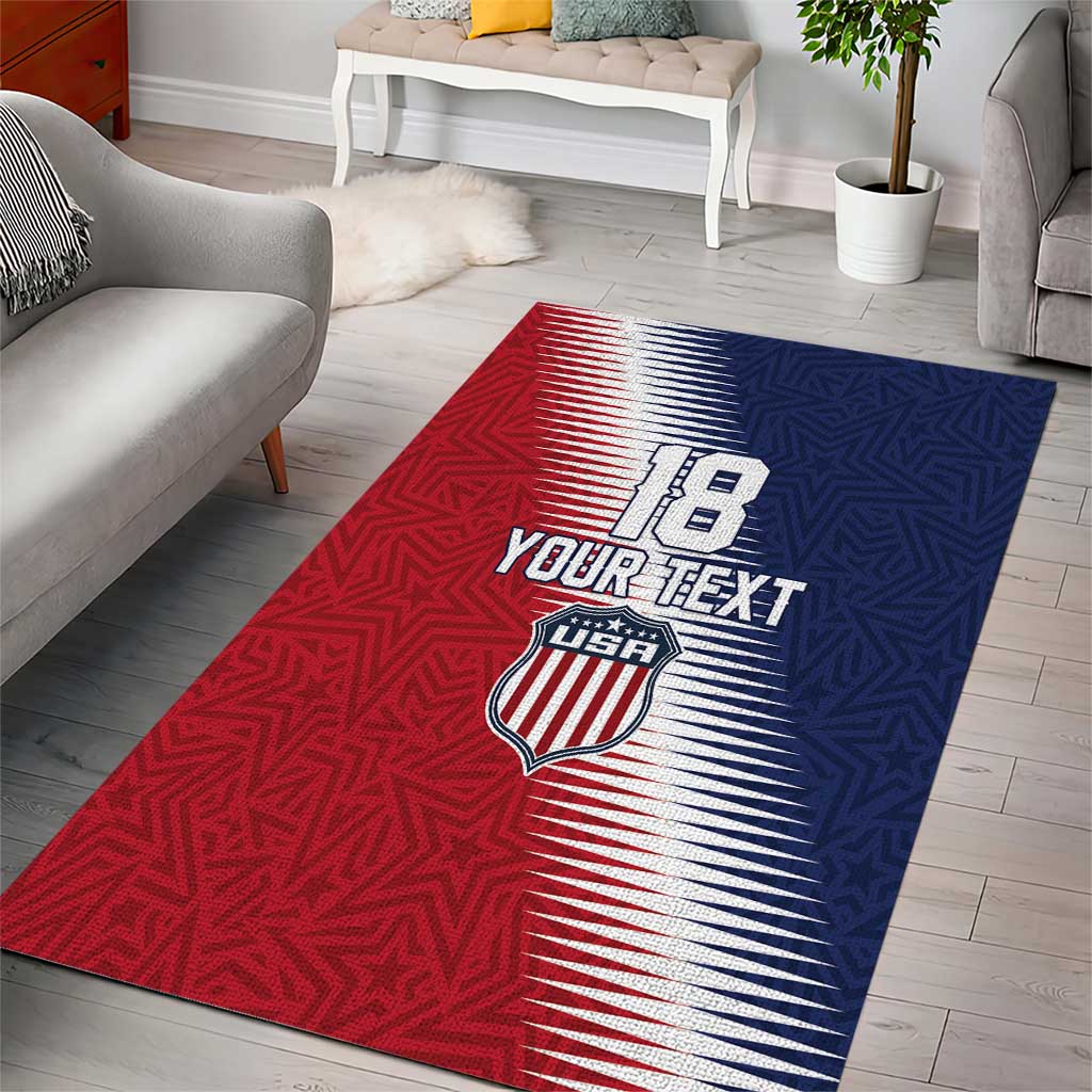 Custom USA Soccer Spirit Area Rug Abstract Stars Style - Wonder Print Shop
