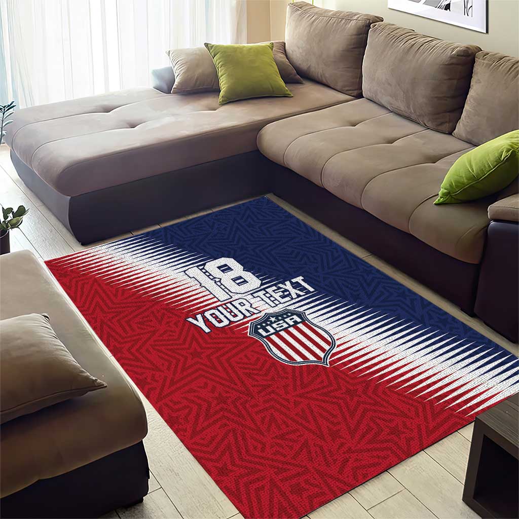 Custom USA Soccer Spirit Area Rug Abstract Stars Style - Wonder Print Shop