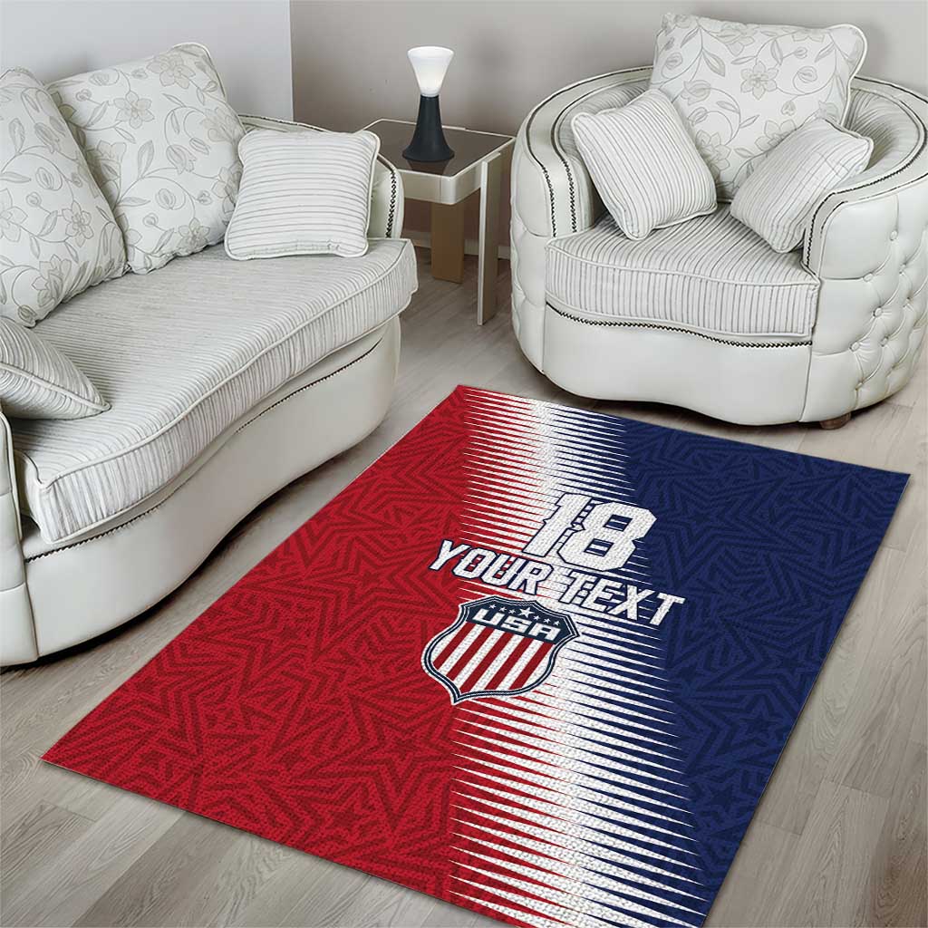 Custom USA Soccer Spirit Area Rug Abstract Stars Style - Wonder Print Shop