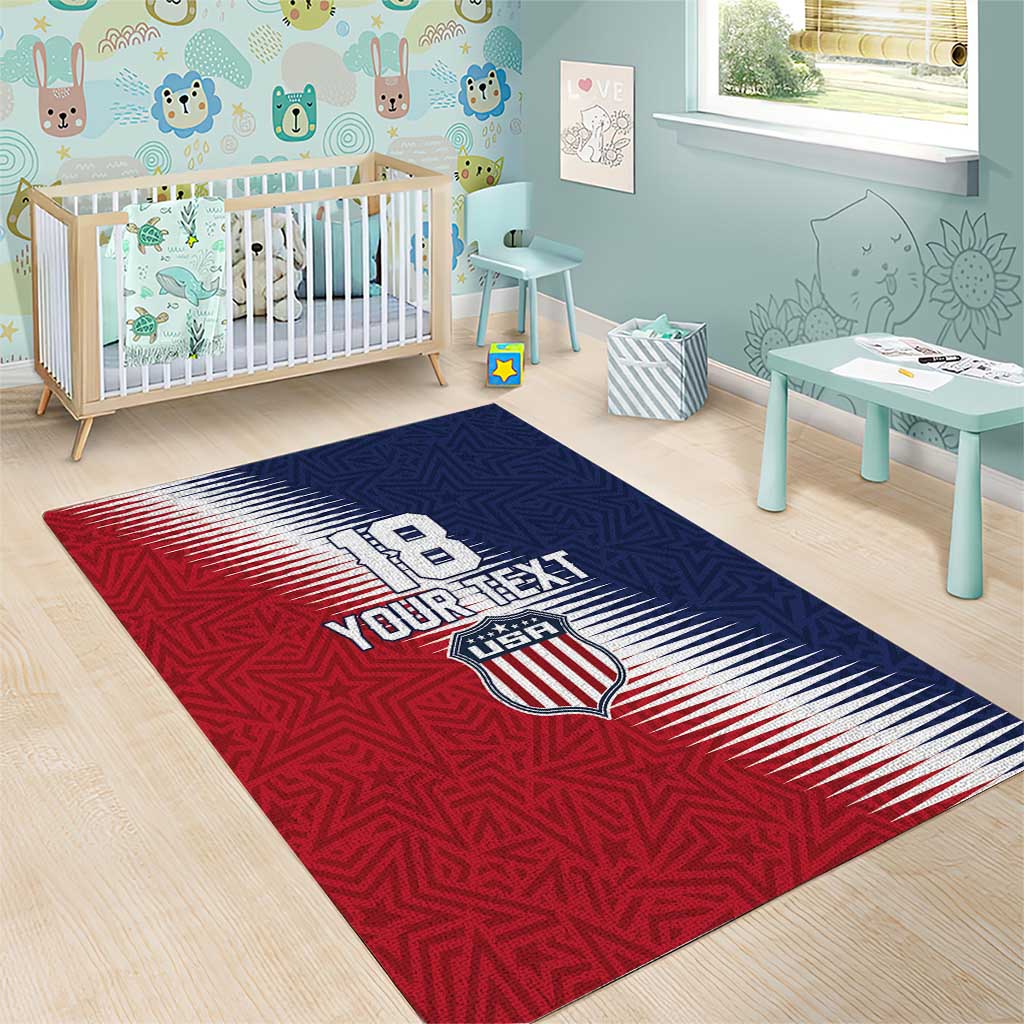 Custom USA Soccer Spirit Area Rug Abstract Stars Style - Wonder Print Shop
