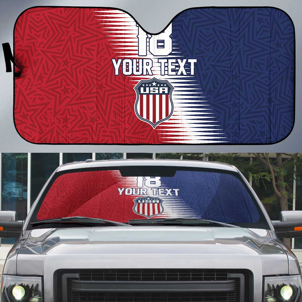 Custom USA Soccer Spirit Auto Sun Shade Abstract Stars Style - Wonder Print Shop