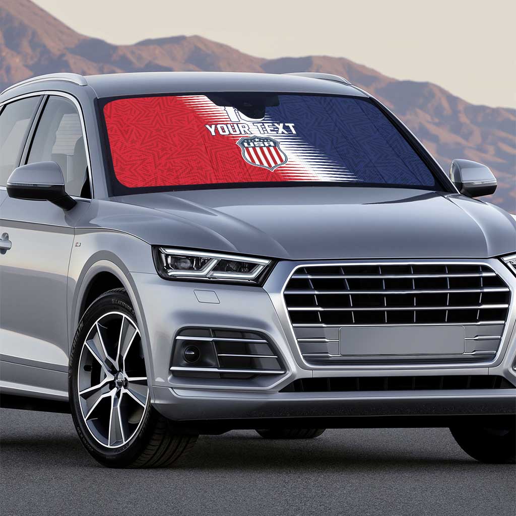 Custom USA Soccer Spirit Auto Sun Shade Abstract Stars Style - Wonder Print Shop