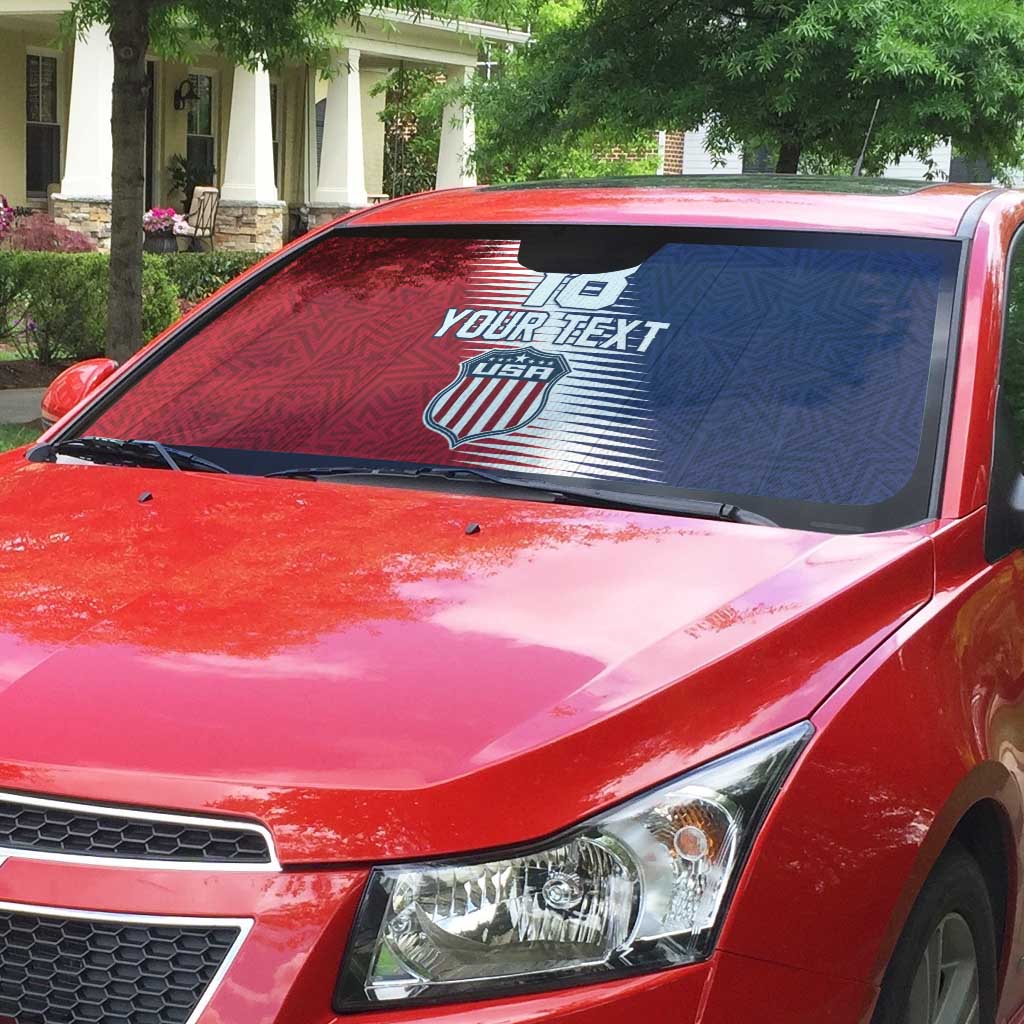 Custom USA Soccer Spirit Auto Sun Shade Abstract Stars Style - Wonder Print Shop