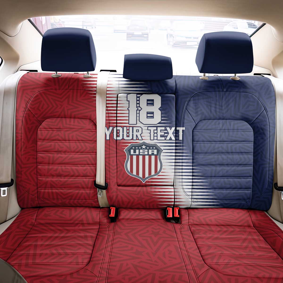 Custom USA Soccer Spirit Back Car Seat Cover Abstract Stars Style - Wonder Print Shop