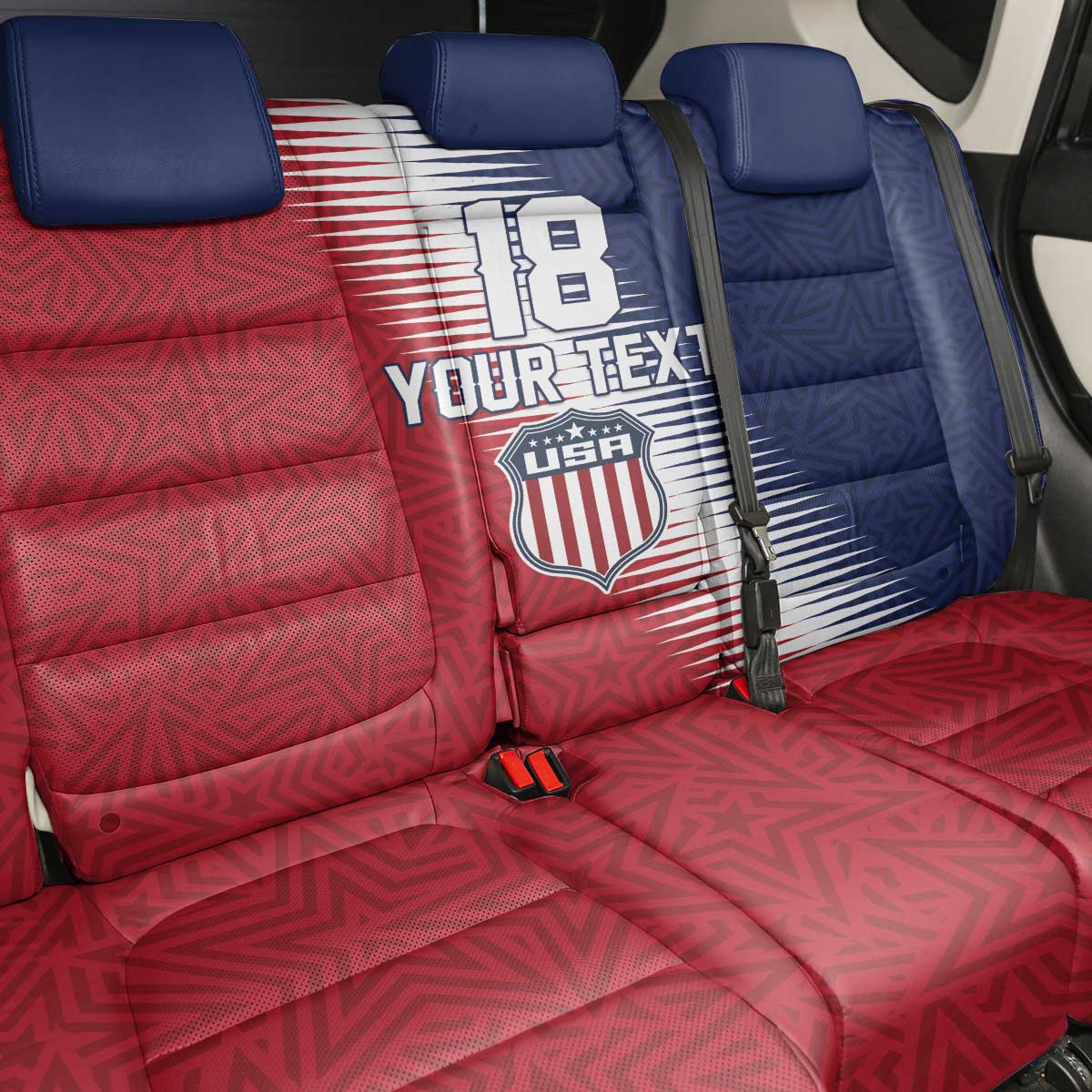 Custom USA Soccer Spirit Back Car Seat Cover Abstract Stars Style - Wonder Print Shop