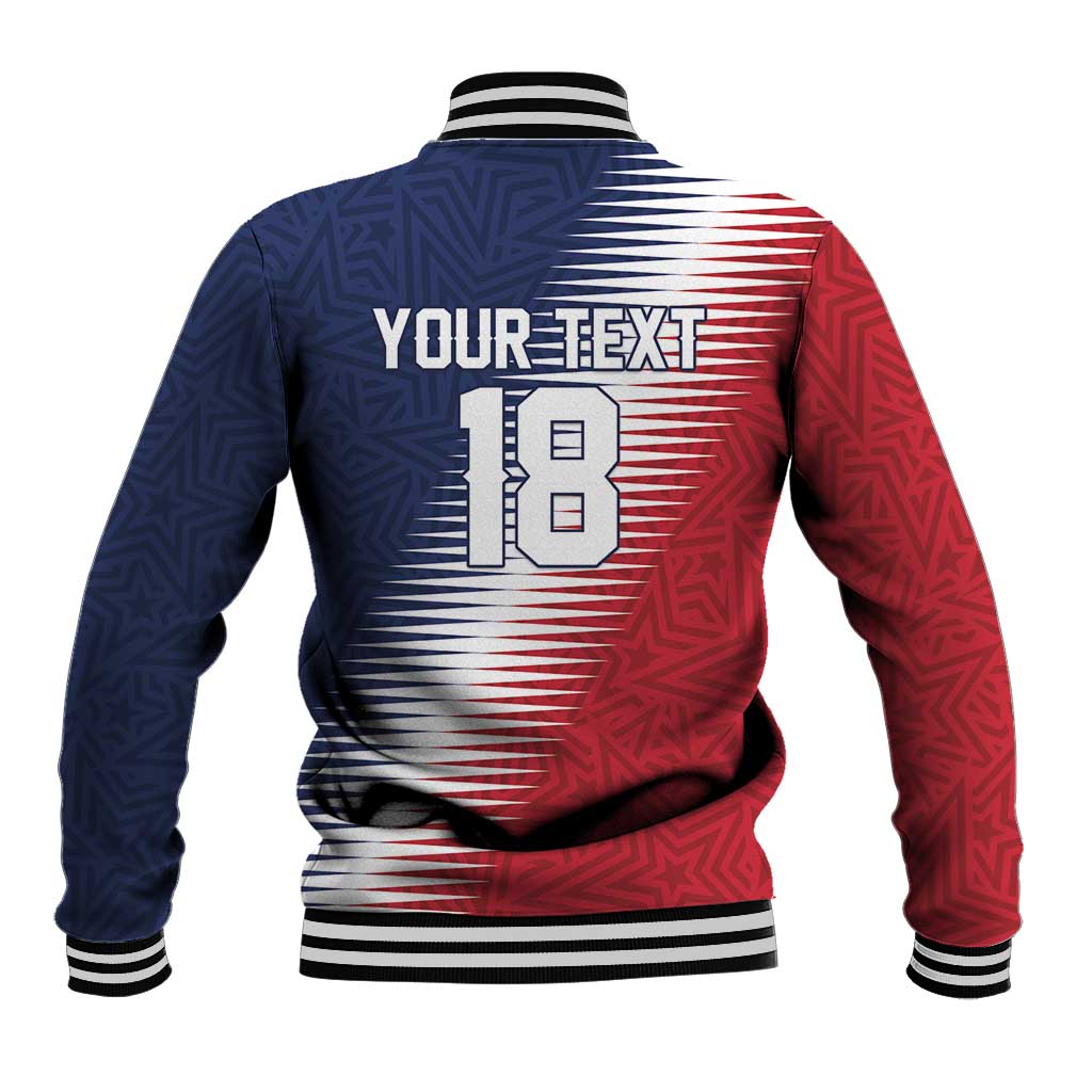 Custom USA Soccer Spirit Baseball Jacket Abstract Stars Style - Wonder Print Shop