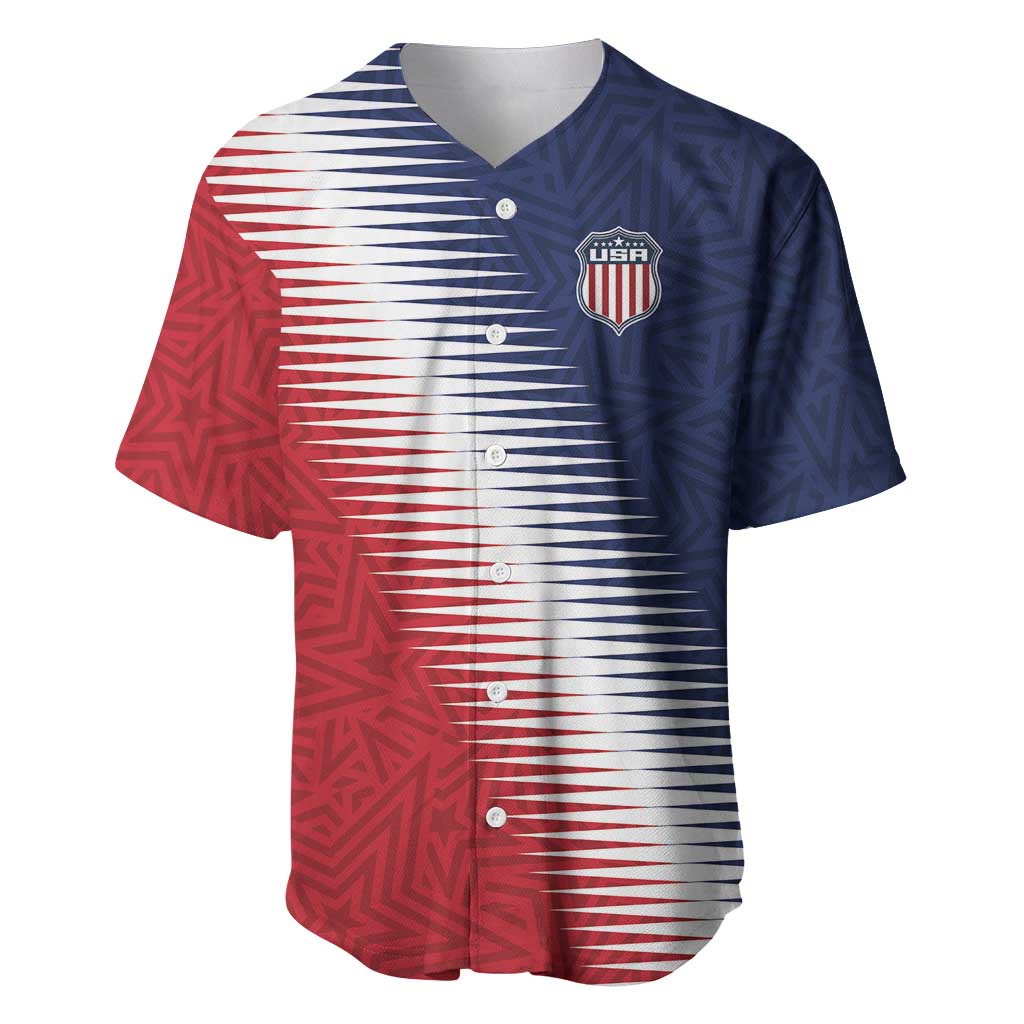 Custom USA Soccer Spirit Baseball Jersey Abstract Stars Style - Wonder Print Shop