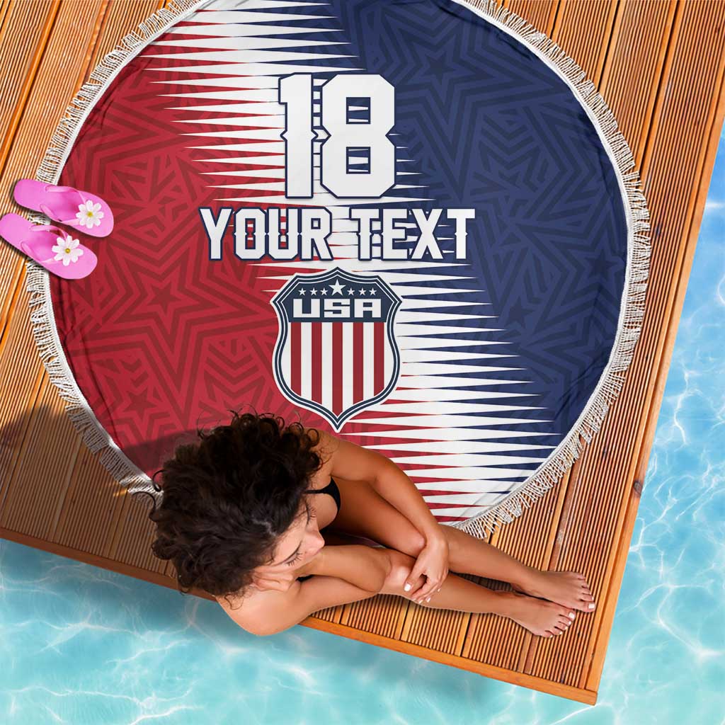 Custom USA Soccer Spirit Beach Blanket Abstract Stars Style - Wonder Print Shop