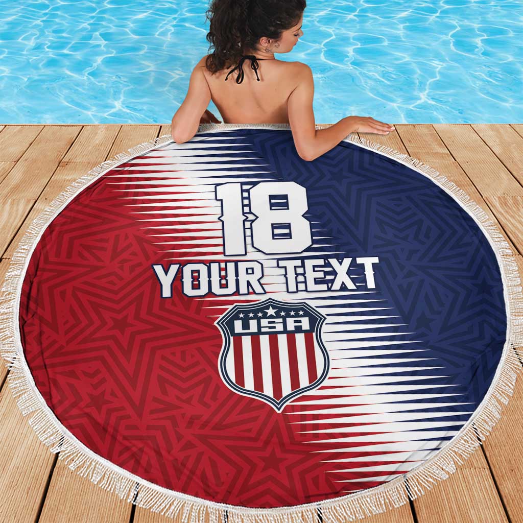 Custom USA Soccer Spirit Beach Blanket Abstract Stars Style - Wonder Print Shop