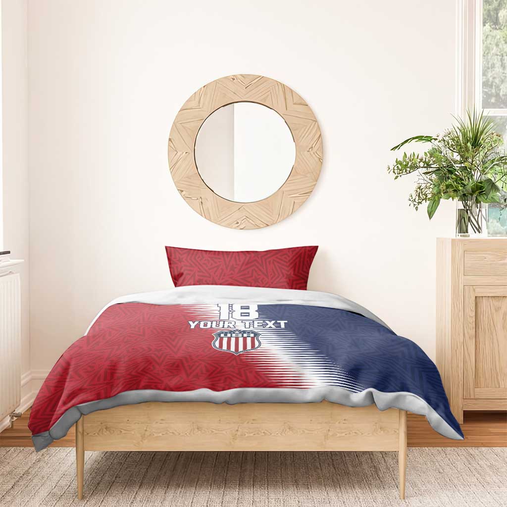 Custom USA Soccer Spirit Bedding Set Abstract Stars Style - Wonder Print Shop