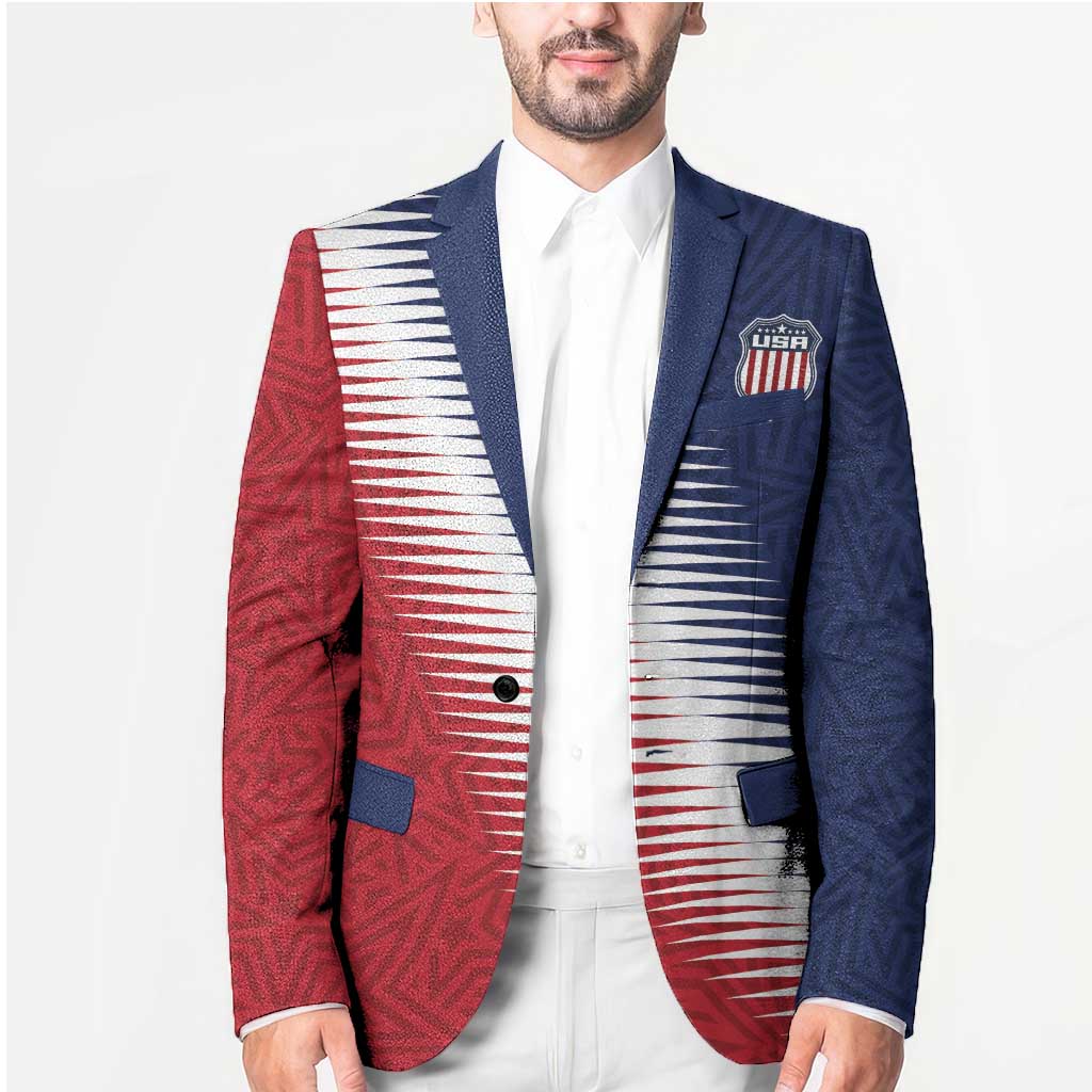 Custom USA Soccer Spirit Blazer Abstract Stars Style - Wonder Print Shop