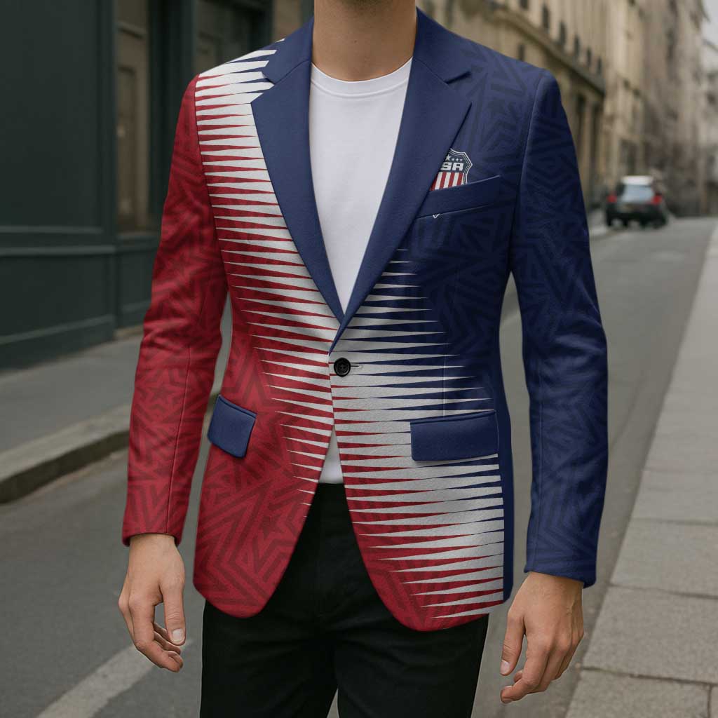 Custom USA Soccer Spirit Blazer Abstract Stars Style - Wonder Print Shop