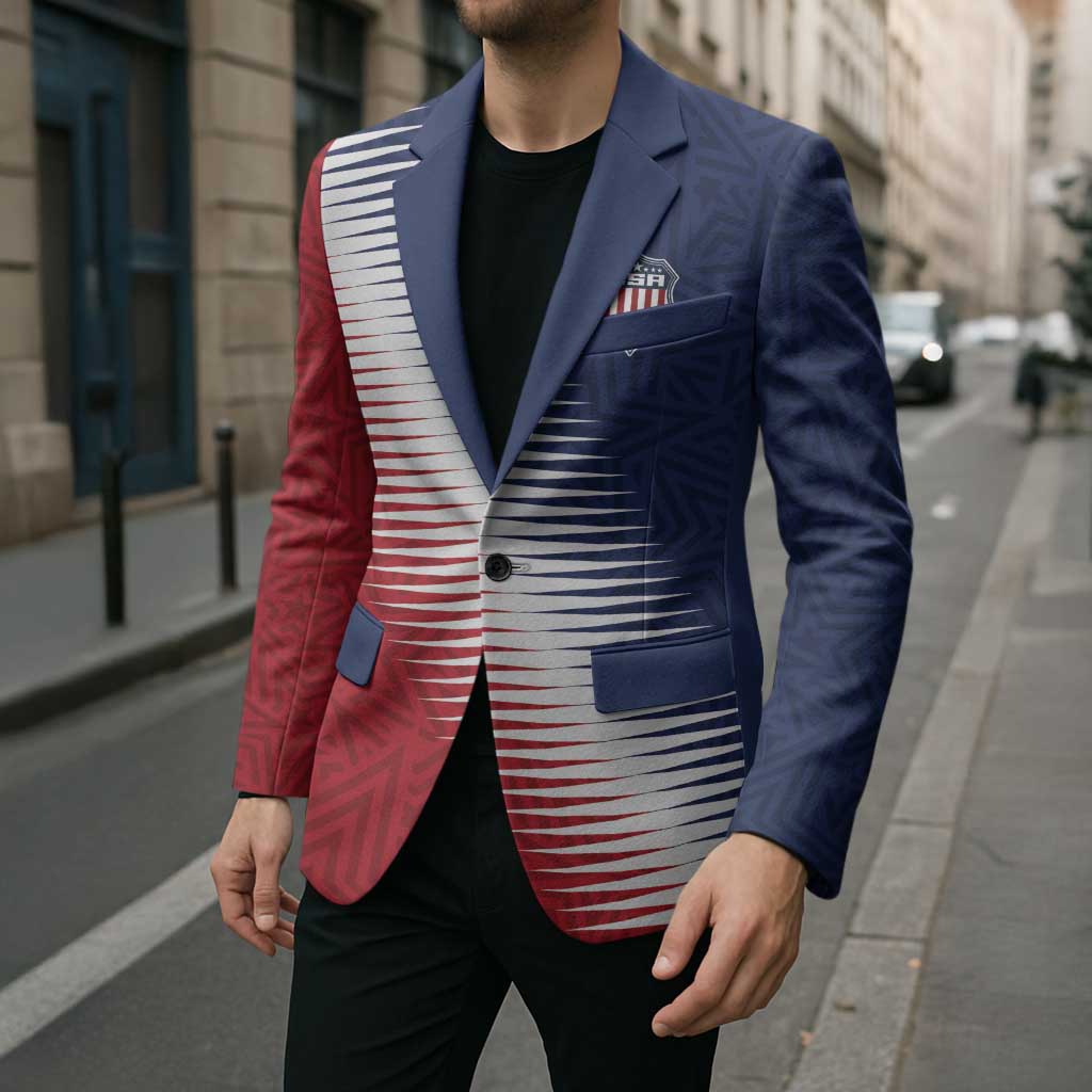 Custom USA Soccer Spirit Blazer Abstract Stars Style - Wonder Print Shop