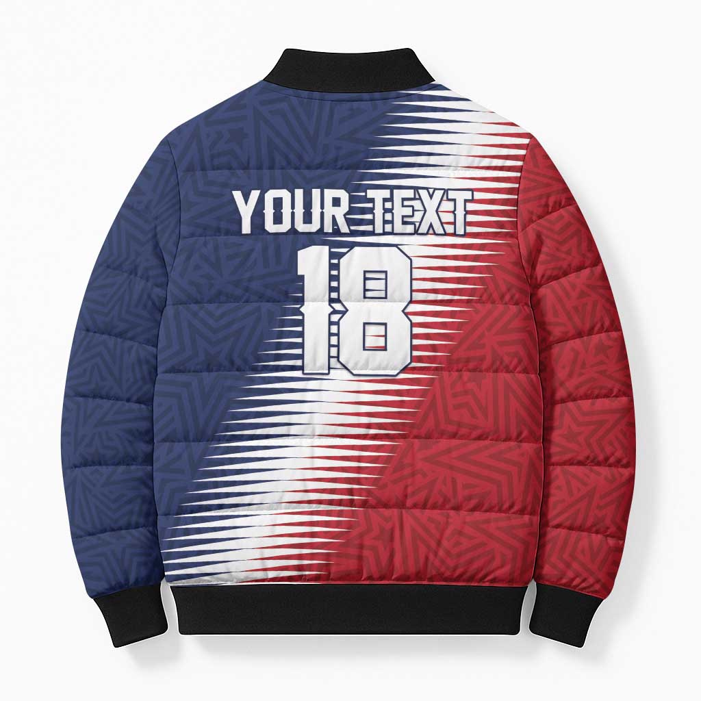 Custom USA Soccer Spirit Bomber Puffer Jacket Abstract Stars Style - Wonder Print Shop