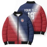 Custom USA Soccer Spirit Bomber Puffer Jacket Abstract Stars Style - Wonder Print Shop