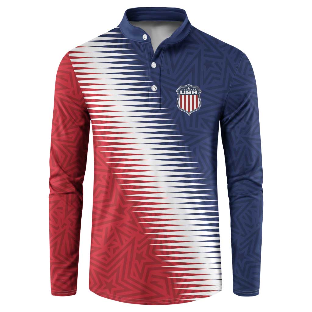Custom USA Soccer Spirit Button Sweatshirt Abstract Stars Style - Wonder Print Shop