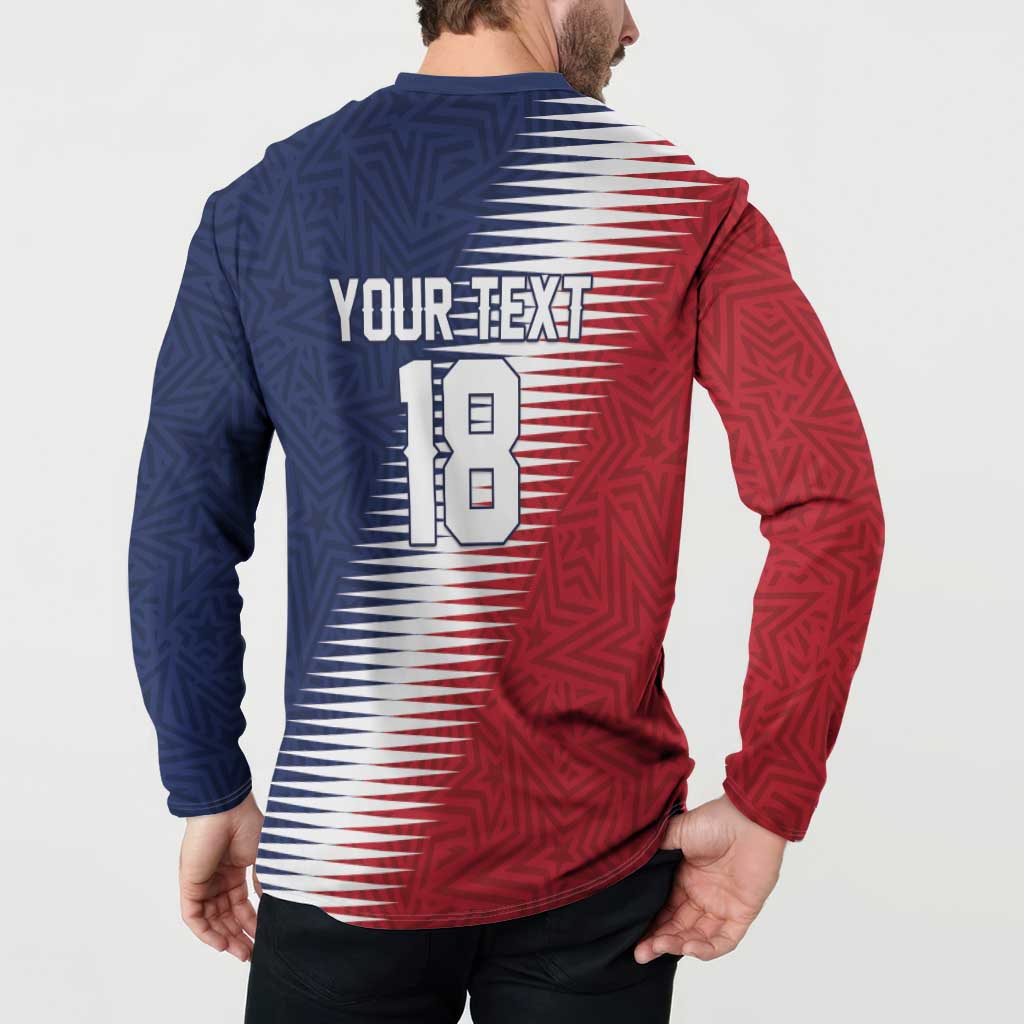 Custom USA Soccer Spirit Button Sweatshirt Abstract Stars Style - Wonder Print Shop