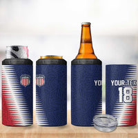 Custom USA Soccer Spirit 4 in 1 Can Cooler Tumbler Abstract Stars Style - Wonder Print Shop