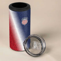 Custom USA Soccer Spirit 4 in 1 Can Cooler Tumbler Abstract Stars Style - Wonder Print Shop