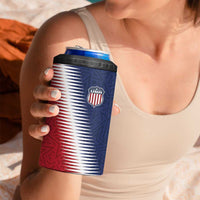 Custom USA Soccer Spirit 4 in 1 Can Cooler Tumbler Abstract Stars Style - Wonder Print Shop