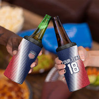 Custom USA Soccer Spirit 4 in 1 Can Cooler Tumbler Abstract Stars Style - Wonder Print Shop