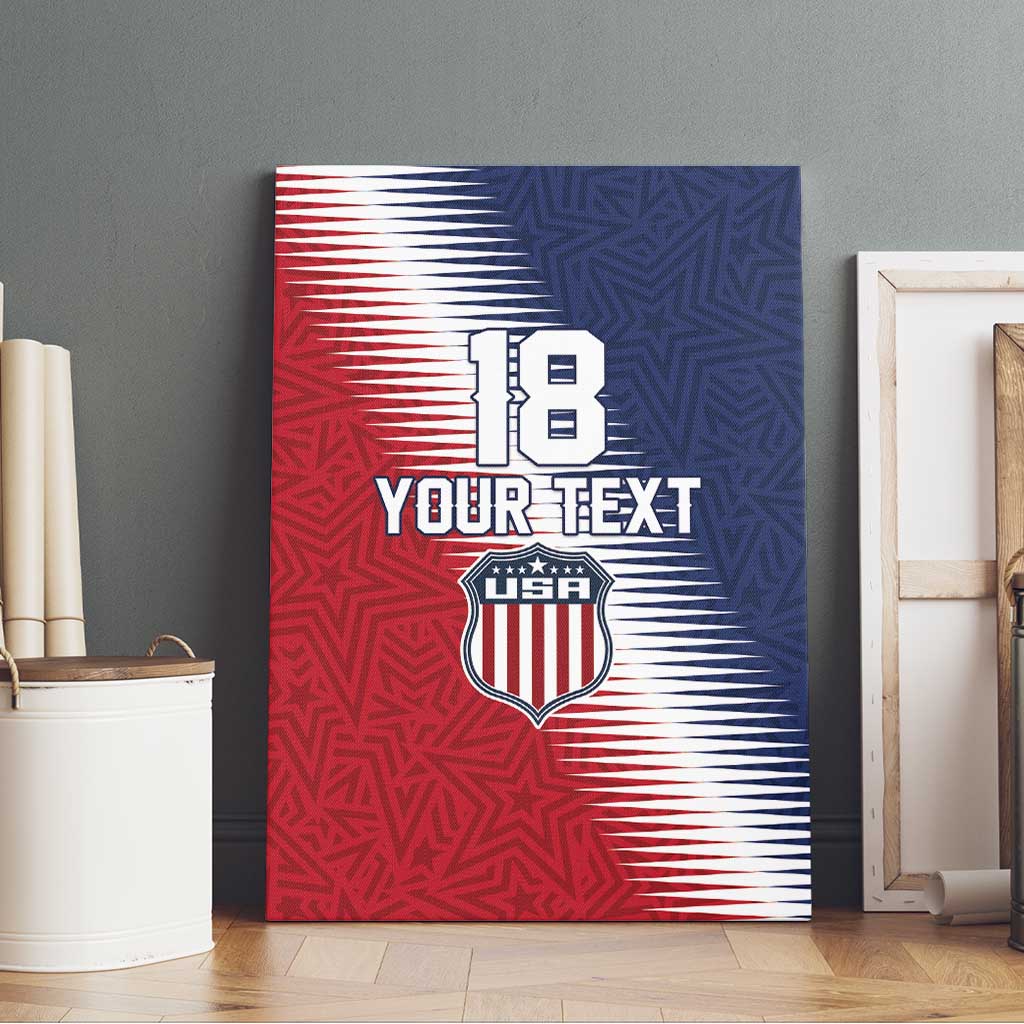 Custom USA Soccer Spirit Canvas Wall Art Abstract Stars Style - Wonder Print Shop