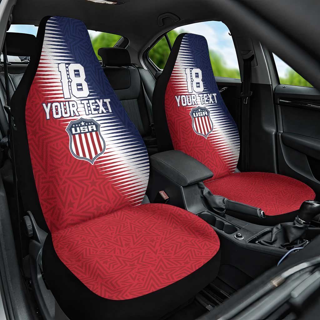 Custom USA Soccer Spirit Car Seat Cover Abstract Stars Style - Wonder Print Shop