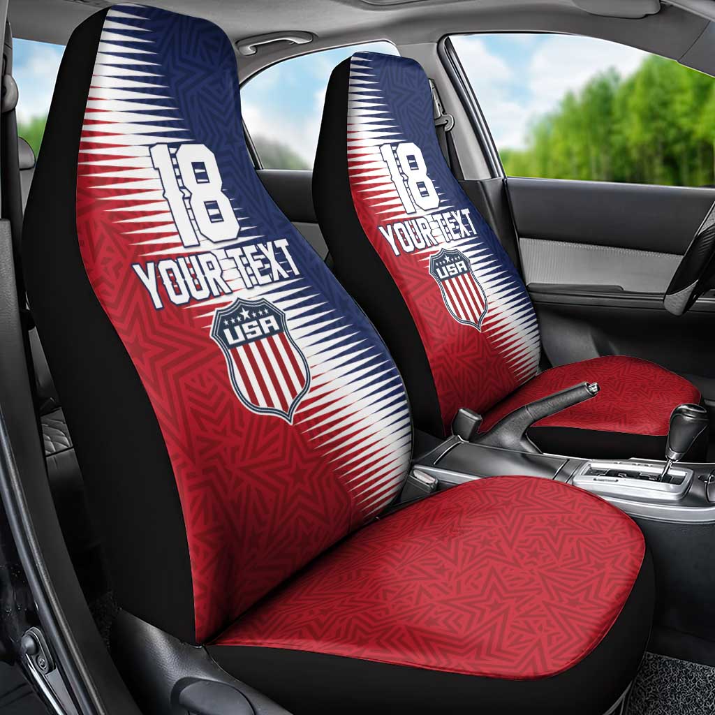 Custom USA Soccer Spirit Car Seat Cover Abstract Stars Style - Wonder Print Shop