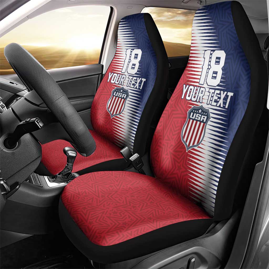 Custom USA Soccer Spirit Car Seat Cover Abstract Stars Style - Wonder Print Shop