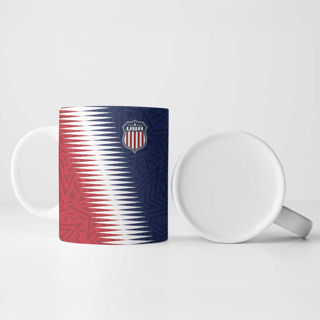 Custom USA Soccer Spirit Ceramic Mug Abstract Stars Style - Wonder Print Shop