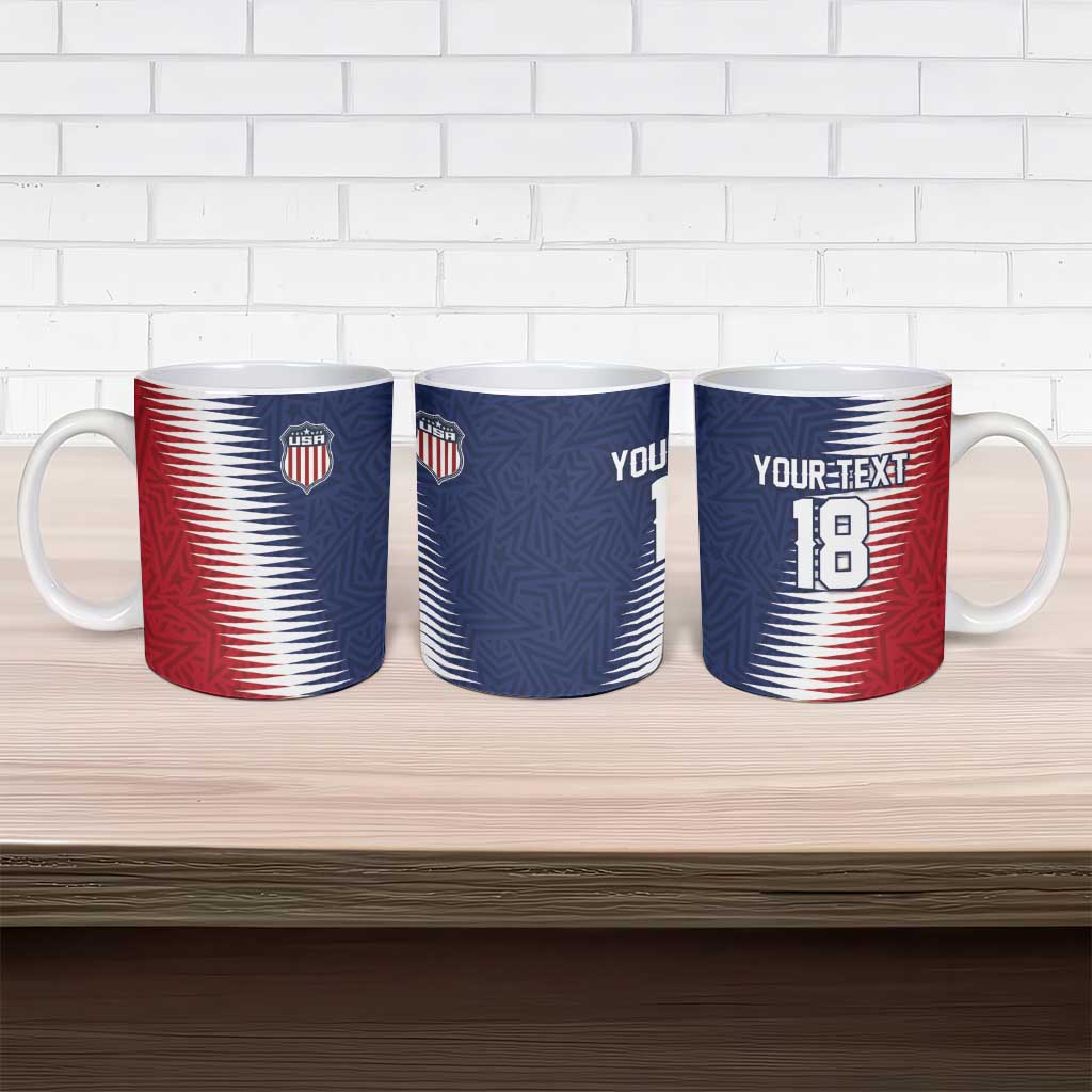 Custom USA Soccer Spirit Ceramic Mug Abstract Stars Style - Wonder Print Shop