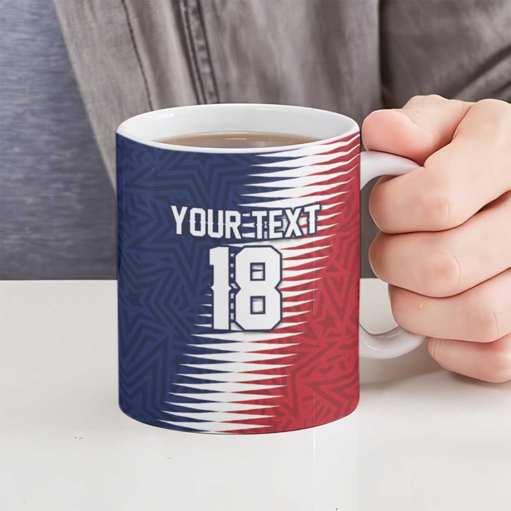 Custom USA Soccer Spirit Ceramic Mug Abstract Stars Style - Wonder Print Shop