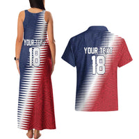 Custom USA Soccer Spirit Couples Matching Tank Maxi Dress and Hawaiian Shirt Abstract Stars Style - Wonder Print Shop