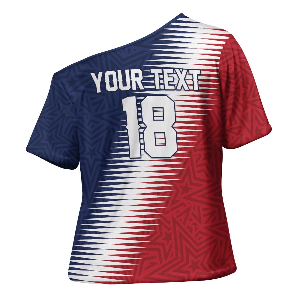 Custom USA Soccer Spirit Cross Shoulder Shirt Abstract Stars Style - Wonder Print Shop