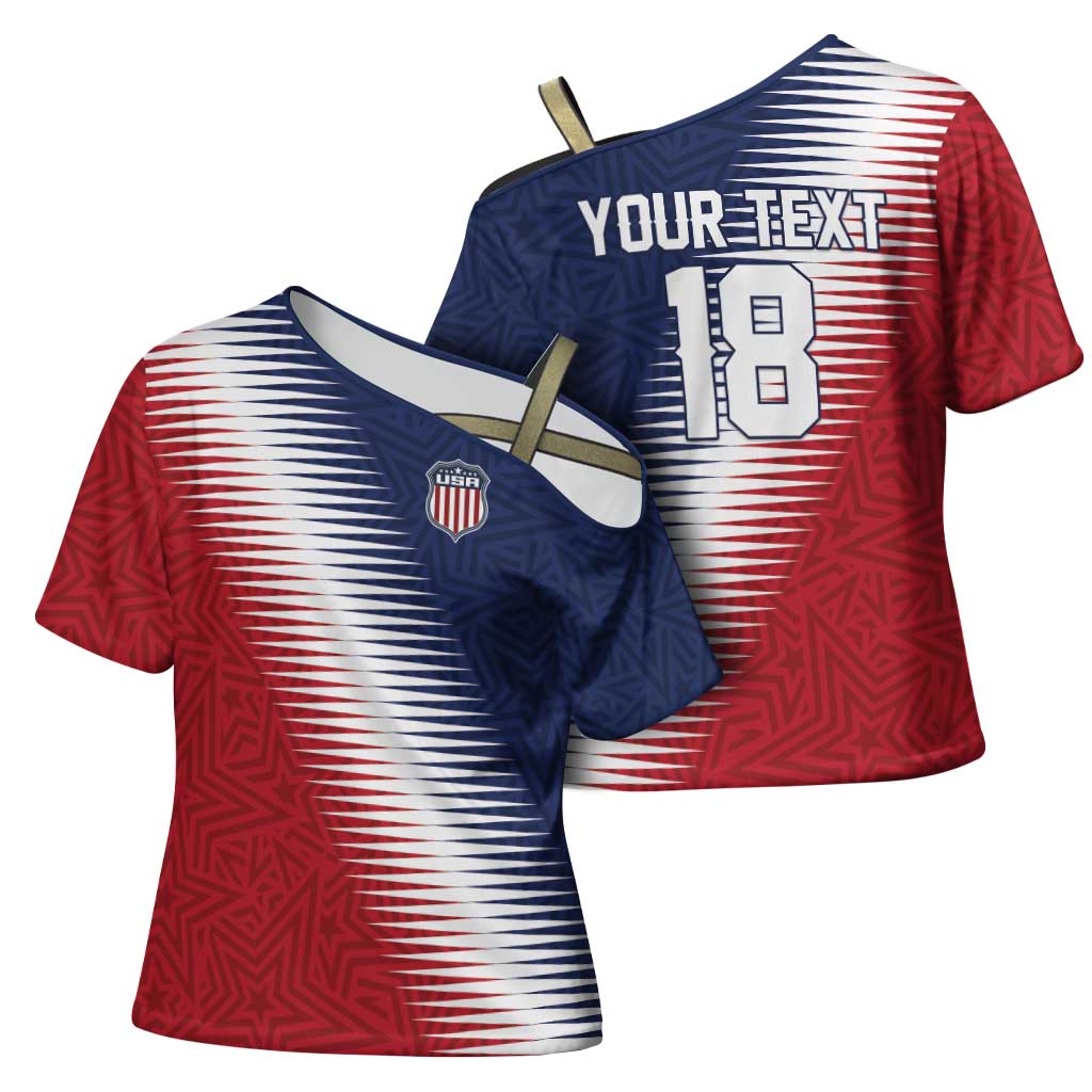 Custom USA Soccer Spirit Cross Shoulder Shirt Abstract Stars Style - Wonder Print Shop
