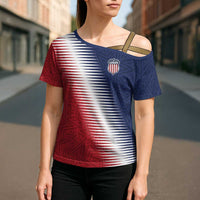 Custom USA Soccer Spirit Cross Shoulder Shirt Abstract Stars Style - Wonder Print Shop