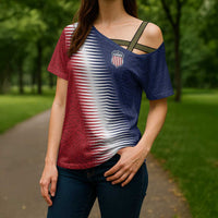 Custom USA Soccer Spirit Cross Shoulder Shirt Abstract Stars Style - Wonder Print Shop